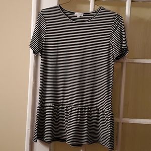 a dip of darling long striped tee shirt